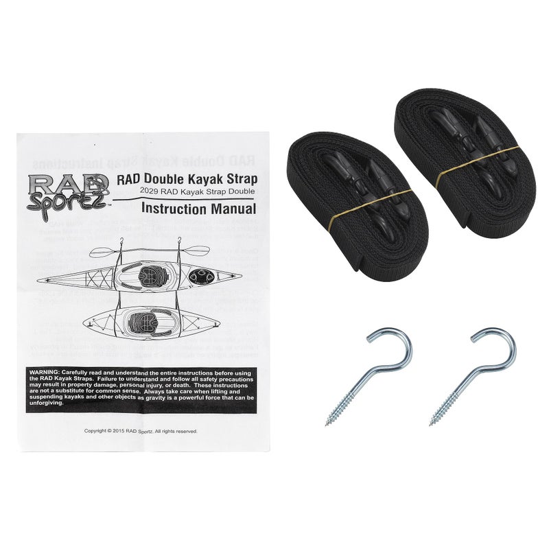 RAD Sportz Double Kayak Rack - Hanging Storage from Wall or Ceiling for Surfboards, Paddleboards, SUP, or Canoe - Adjustable Kayak Straps by RAD Sportz - Image 2